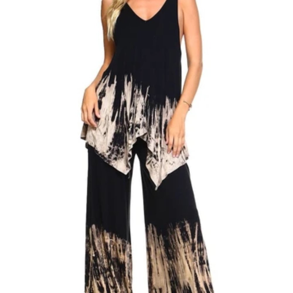 New Urban X Brown and Black and Beige Tie Dye Set